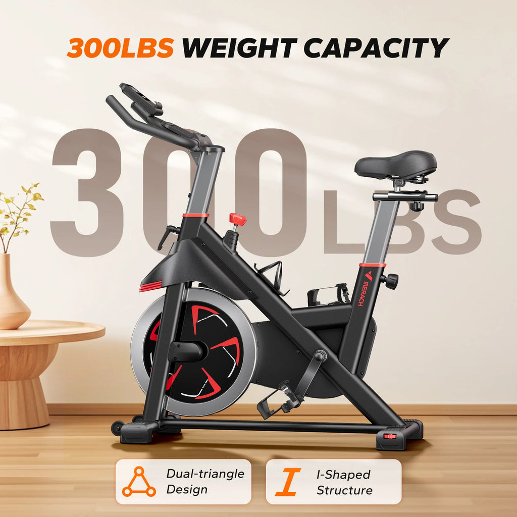 MERACH Exercise Bike S38 Indoor Cycling Magnetic Resistance  300lbs Capacity