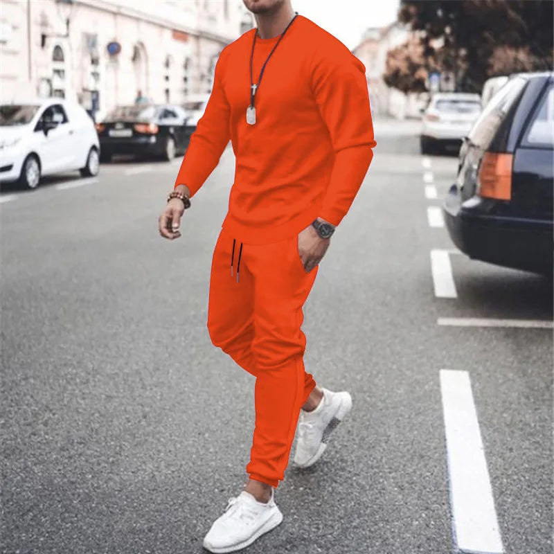 2025 New Men Two Pieces Sets Running   Tracksuit Sets Men's Jogger Sports Suit
