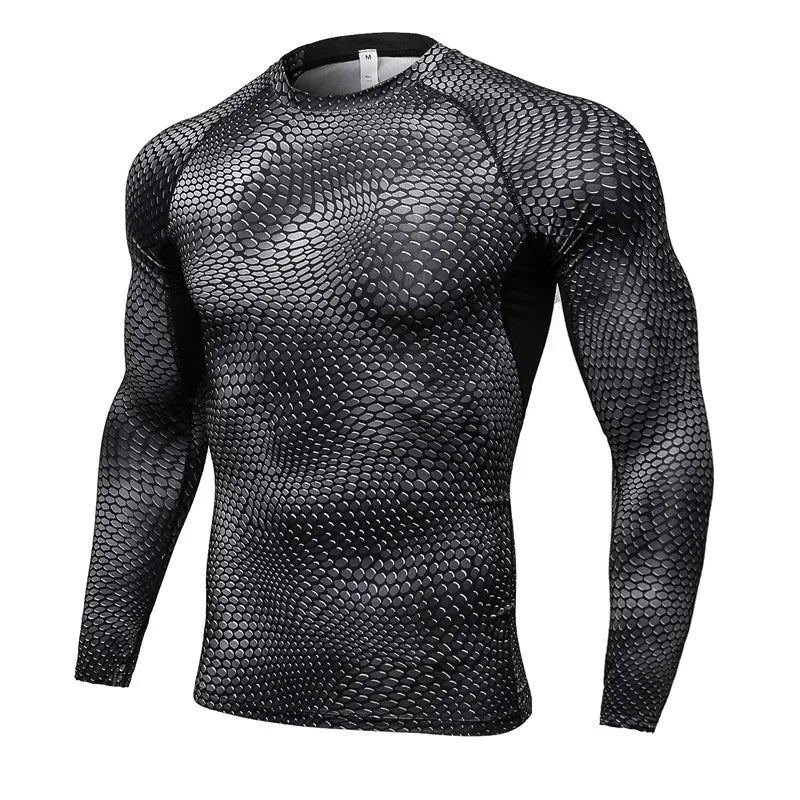Men's Fitness Running Training Long-Sleeved Shirts Tight Elastic Quick-Drying