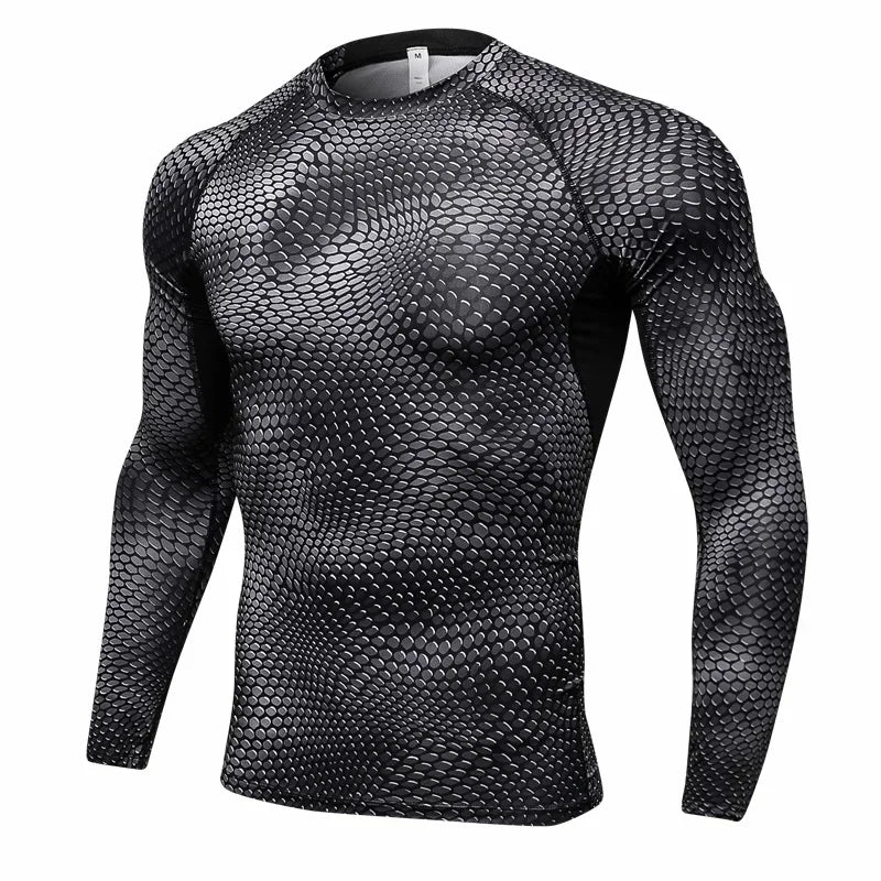 Men's Fitness Running Training Long-Sleeved Shirts Tight Elastic Quick-Drying