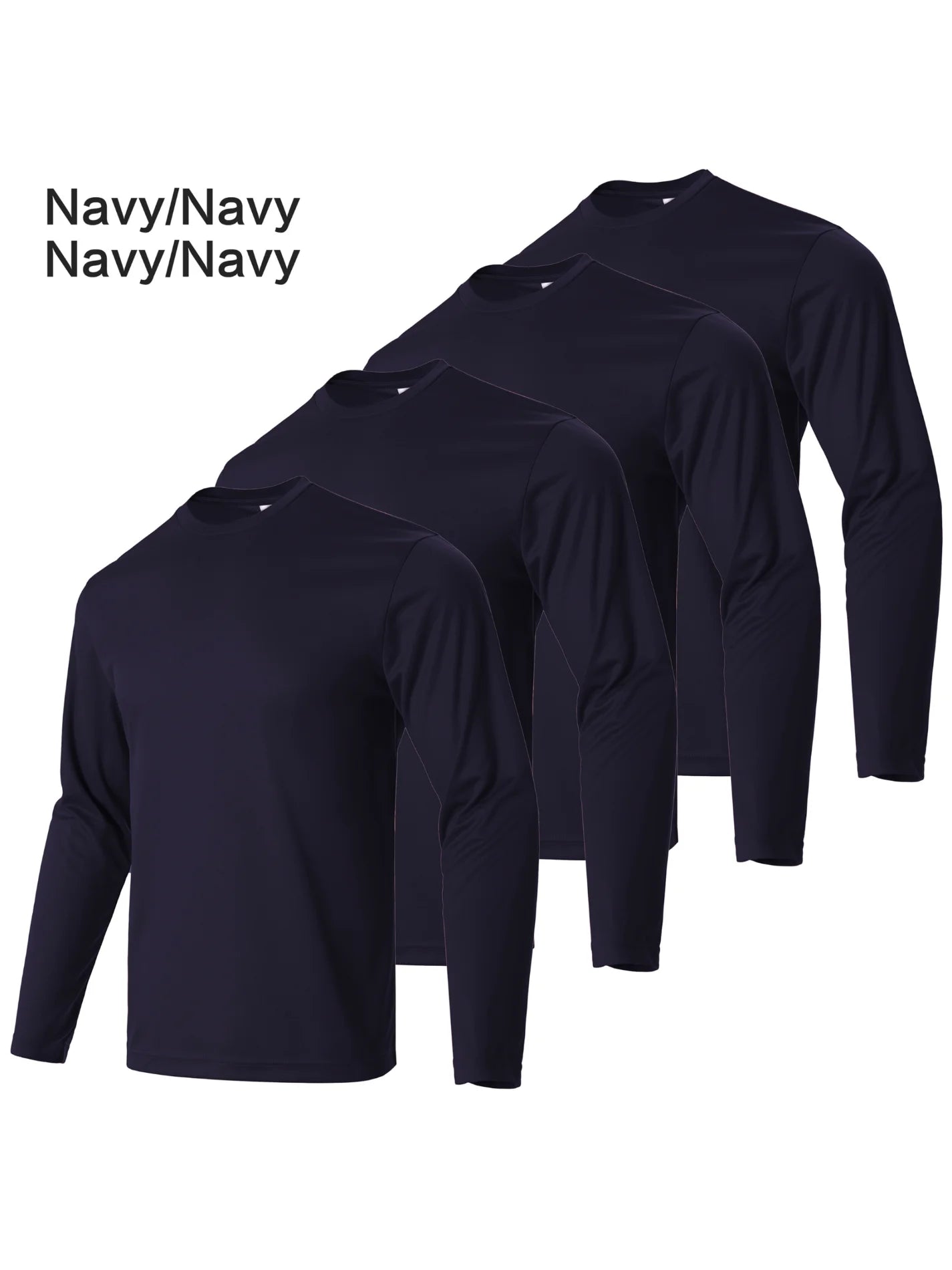 4-piece men's solid color round neck T-shirt - quick drying, breathable, moisture wicking,