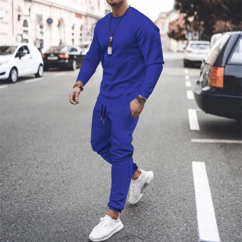 2025 New Men Two Pieces Sets Running   Tracksuit Sets Men's Jogger Sports Suit