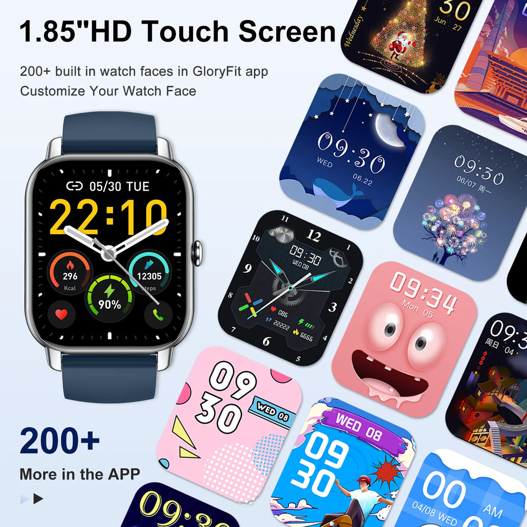 Smart Watch, 1.85" Smartwatch for  IP68 Waterproof, 110+ Sport Modes, Fitness Activity Tracker, Heart Rate Sleep Monitor.