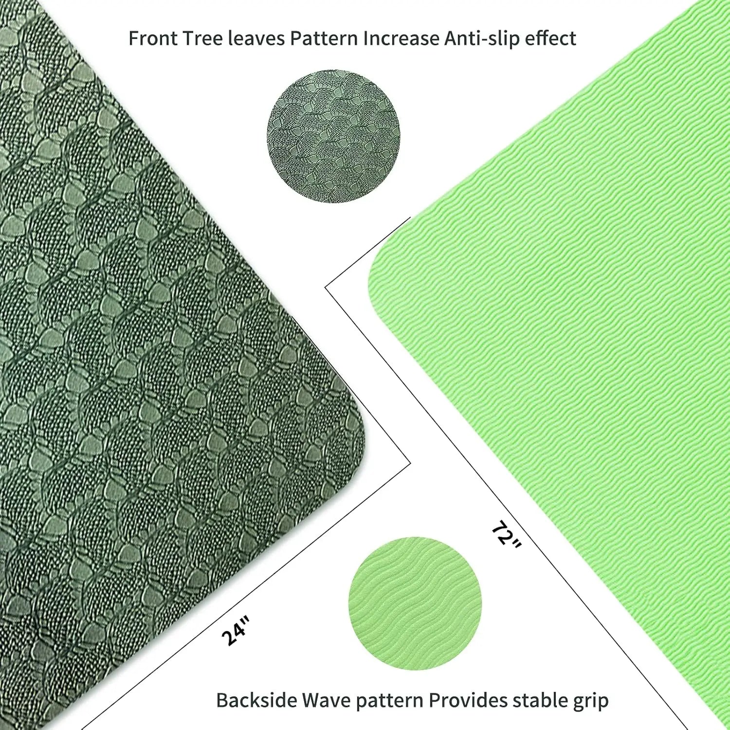 Yoga Mat 1/3 inch QMKGEC Exercise Mats 8mm TPE Non-Slip Extra Thick High-Density Eco Friendly for Yoga Workout Pilates