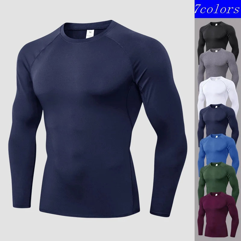 Men's Compression Shirts Long Sleeve Workout Gym Cool Dry Sports Base Layer Athletic Undershirts