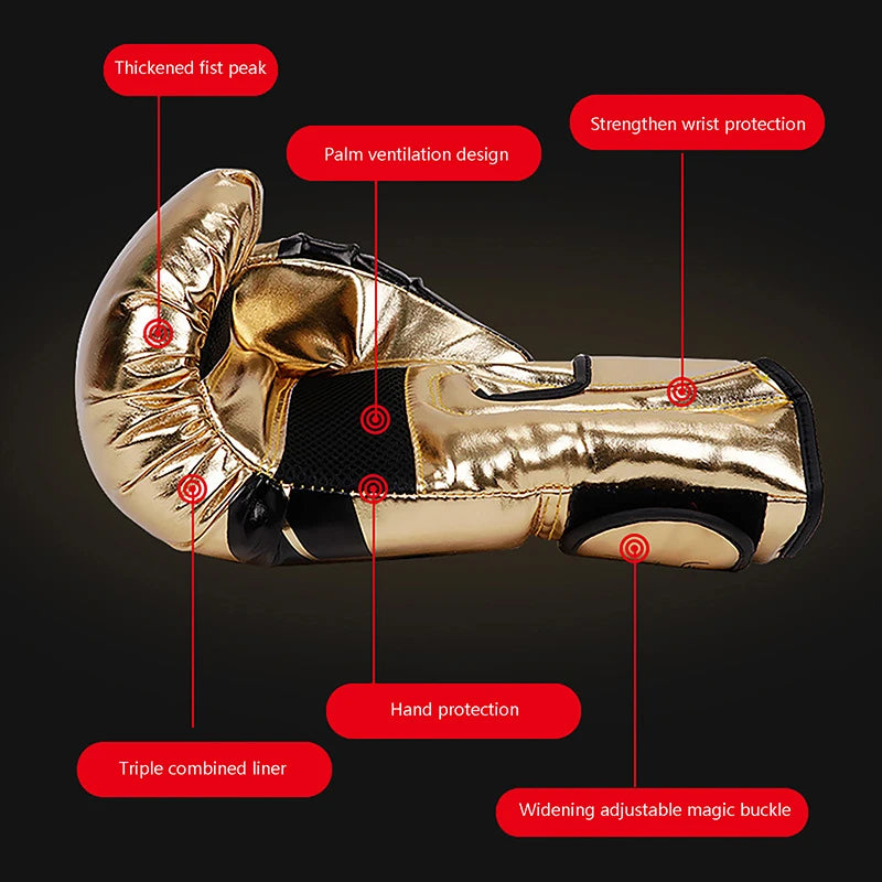 1 Pair Unisex Boxing  Training Exercise Leather Gloves