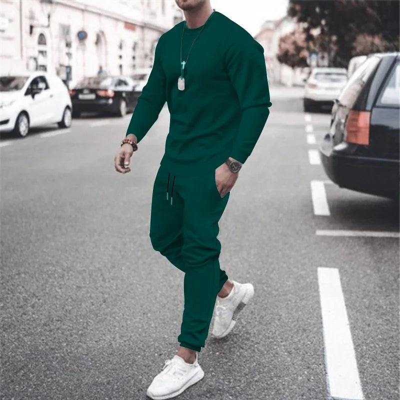 2025 New Men Two Pieces Sets Running   Tracksuit Sets Men's Jogger Sports Suit