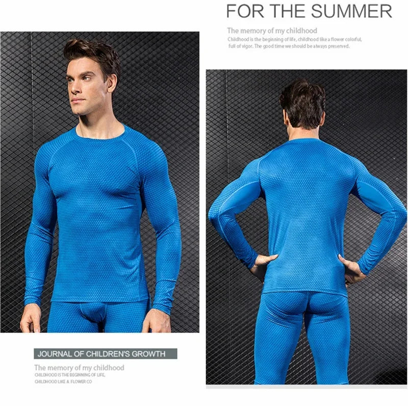 Men's Fitness Running Training Long-Sleeved Shirts Tight Elastic Quick-Drying