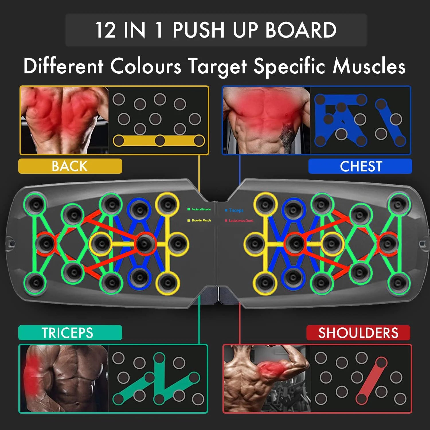 Push-up Board Set Portable Multifunctional Push-up Bar Foldable  For Chest Abdomen Arms/Back Training