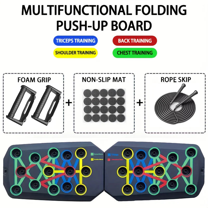 Push-up Board Set Portable Multifunctional Push-up Bar Foldable  For Chest Abdomen Arms/Back Training