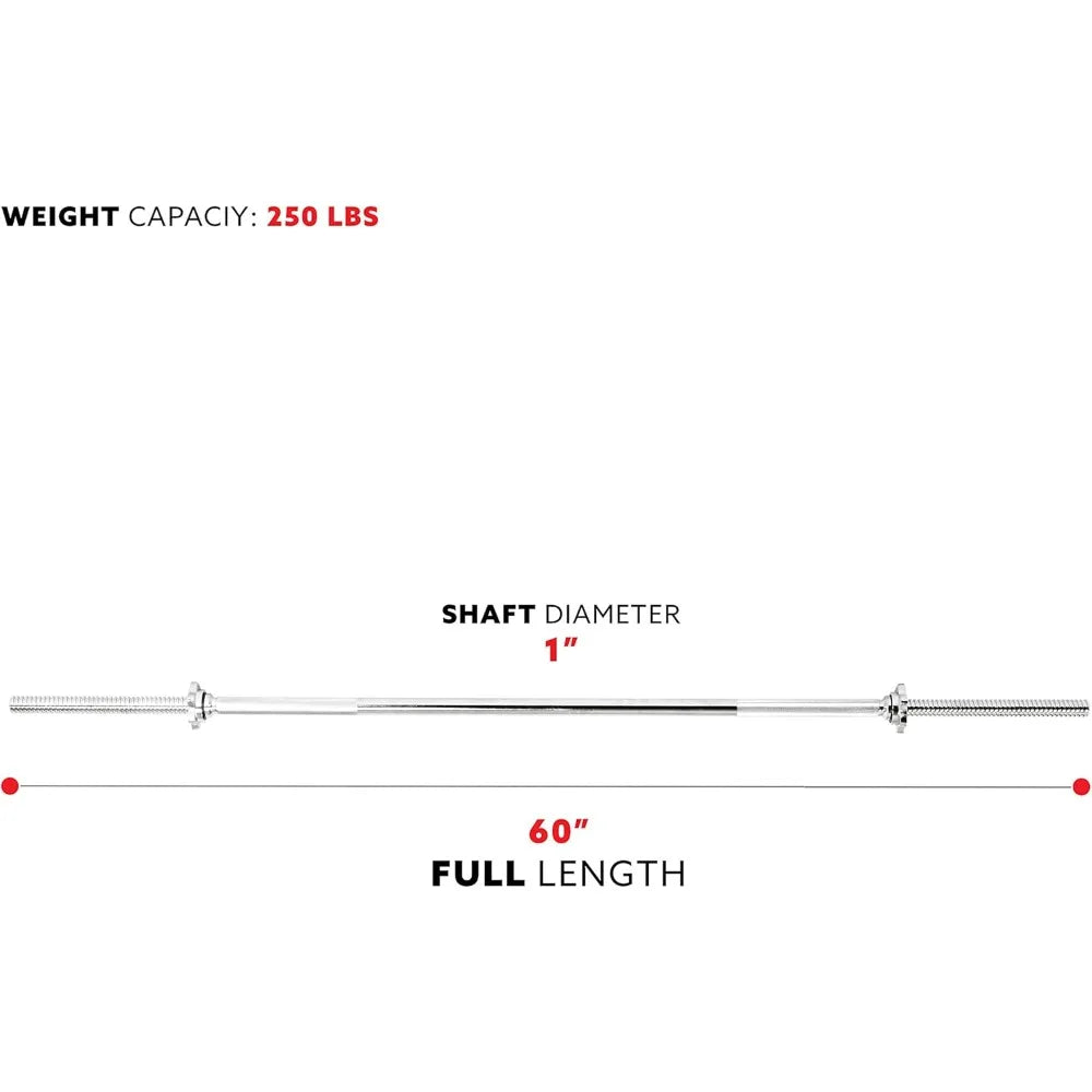 60-Inch Chrome Barbell Bar or High-Density Foam Barbell Pad – Strength Training Gear for Squats