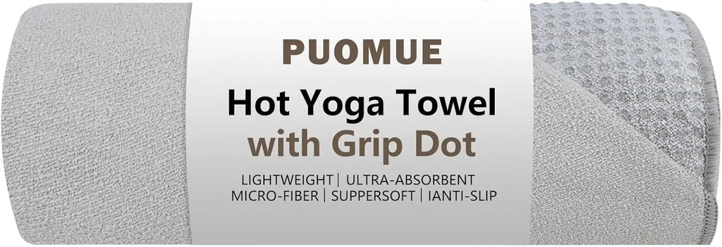 Non-Slip Yoga Towel with Grip Dots, 72x24 Inches, Absorbent Microfiber