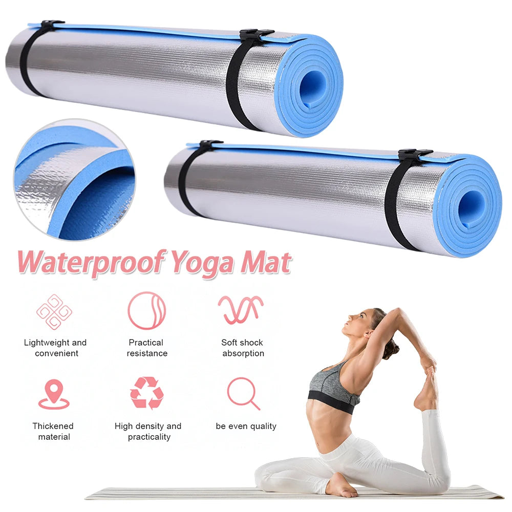 Waterproof Yoga Mat Aluminum Membrane Thickened Multifunction for Fitness Exercise