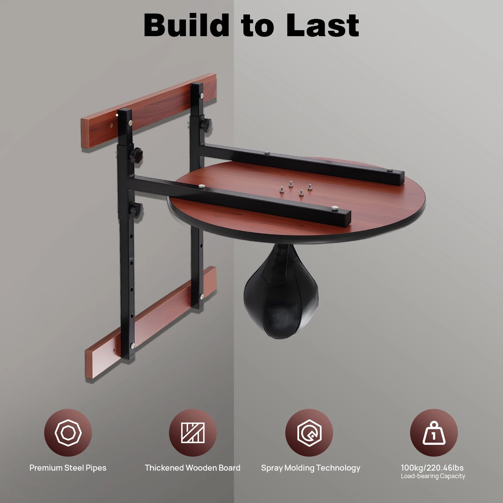 Wall Mounted Heavy Duty Adjustable Speed Bag Platform Kit