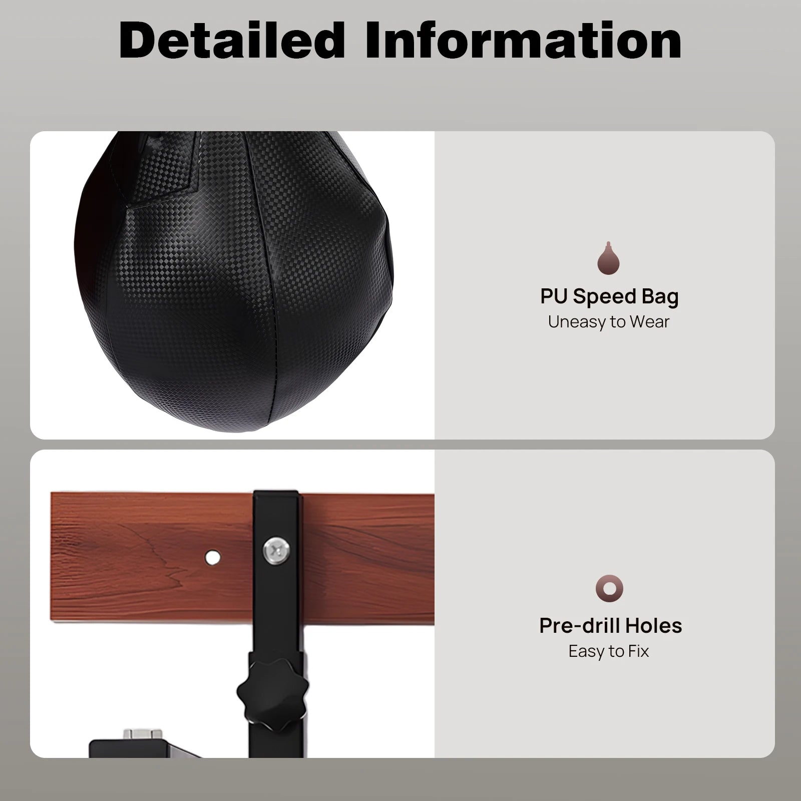 Wall Mounted Heavy Duty Adjustable Speed Bag Platform Kit