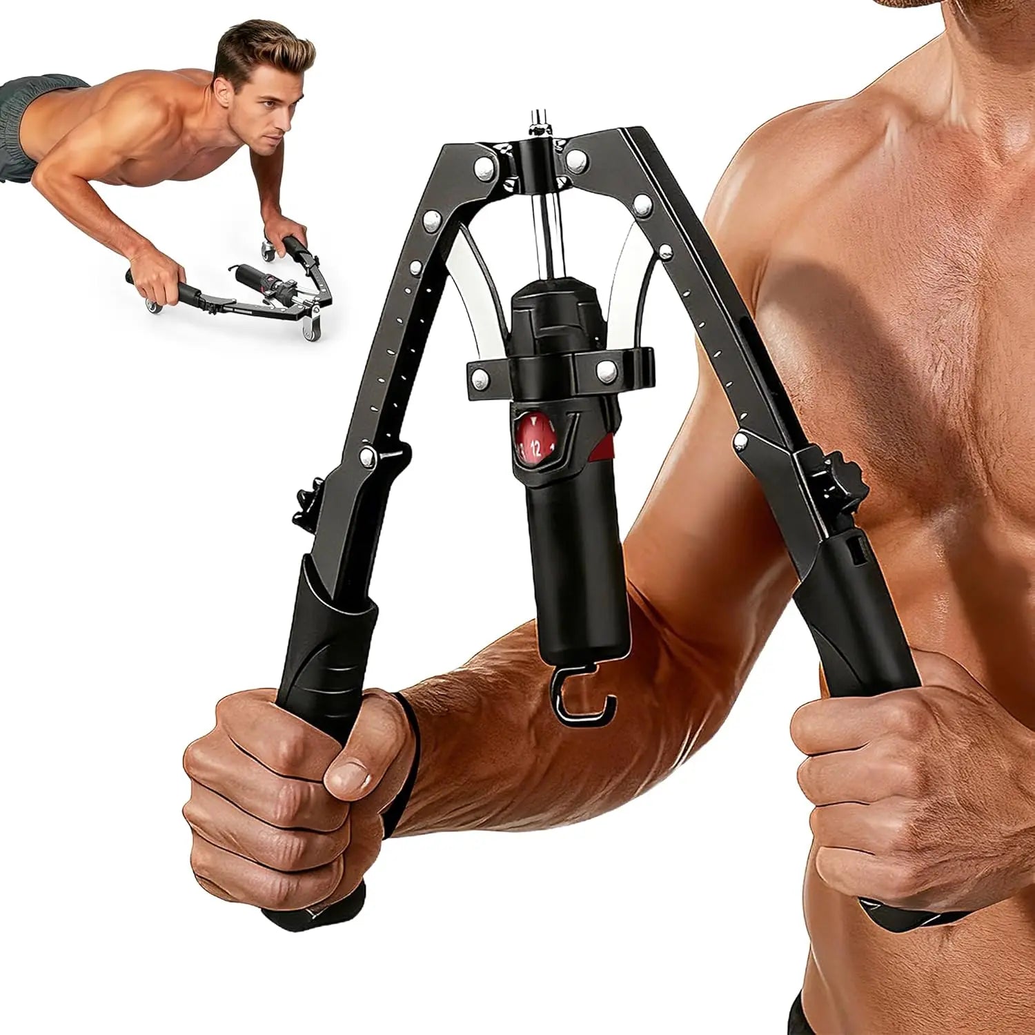 3-in-1 Chest Press Machine with Ab Roller and Power Twist for Full-Body Workout