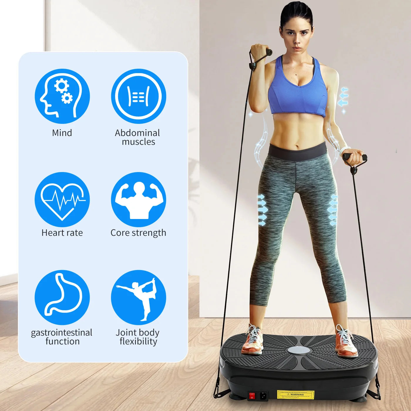 Vibration Plate Exercise Machine with Slimming Resistance Bands