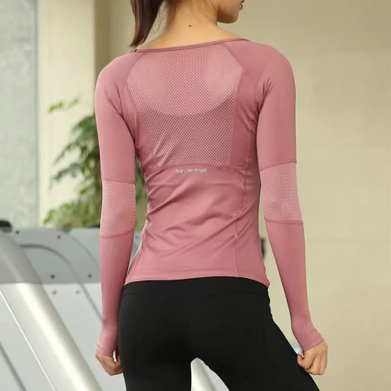 Women's Sports Wear For Fitness Running Jogging  Gym Sport Shirt