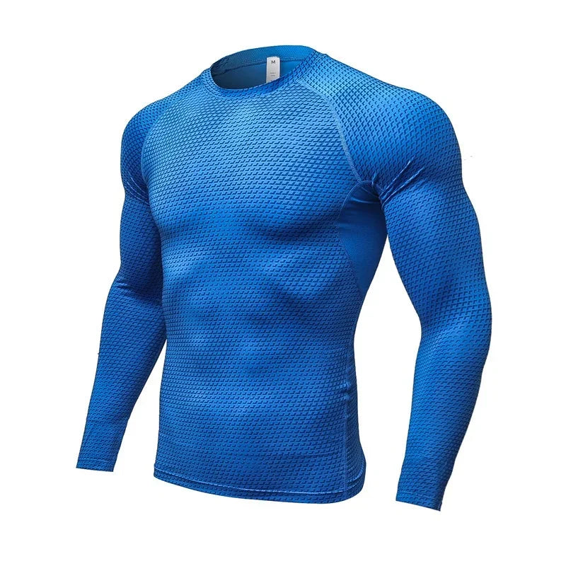Men's Fitness Running Training Long-Sleeved Shirts Tight Elastic Quick-Drying