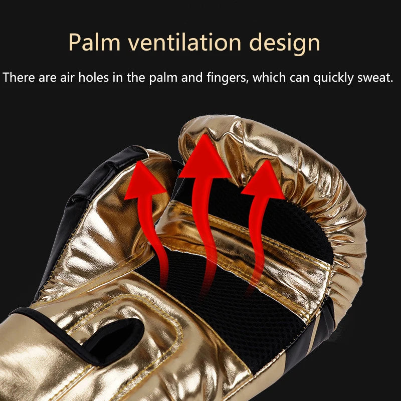1 Pair Unisex Boxing  Training Exercise Leather Gloves