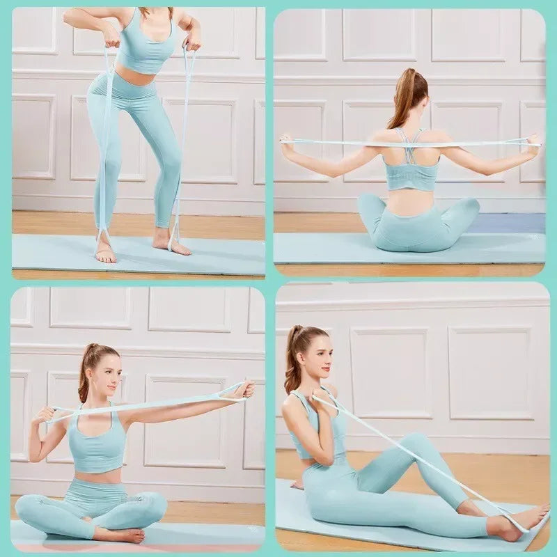 8-Figure Pilates Silicone Resistance Arm Back Shoulder Rehabilitation Training  for Women