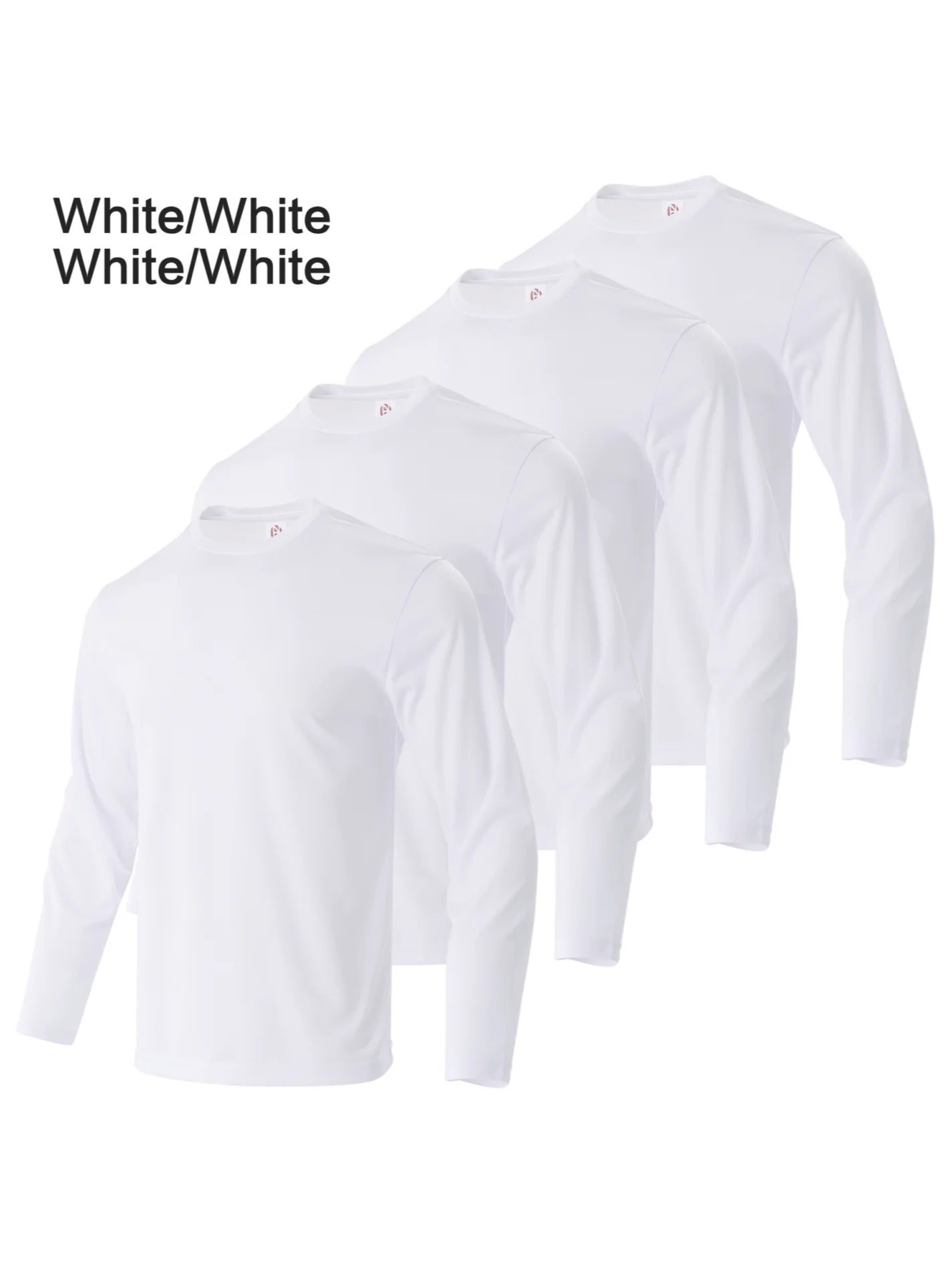 4-piece men's solid color round neck T-shirt - quick drying, breathable, moisture wicking,