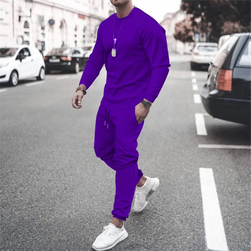 2025 New Men Two Pieces Sets Running   Tracksuit Sets Men's Jogger Sports Suit