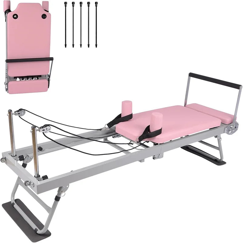 Pilates Reformer Machine 77" Foldable Pilates Equipment for Home Gym Workout,