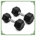 20lb Rubber Hex Dumbbell Pair, Non-Slip & Anti-Roll Design