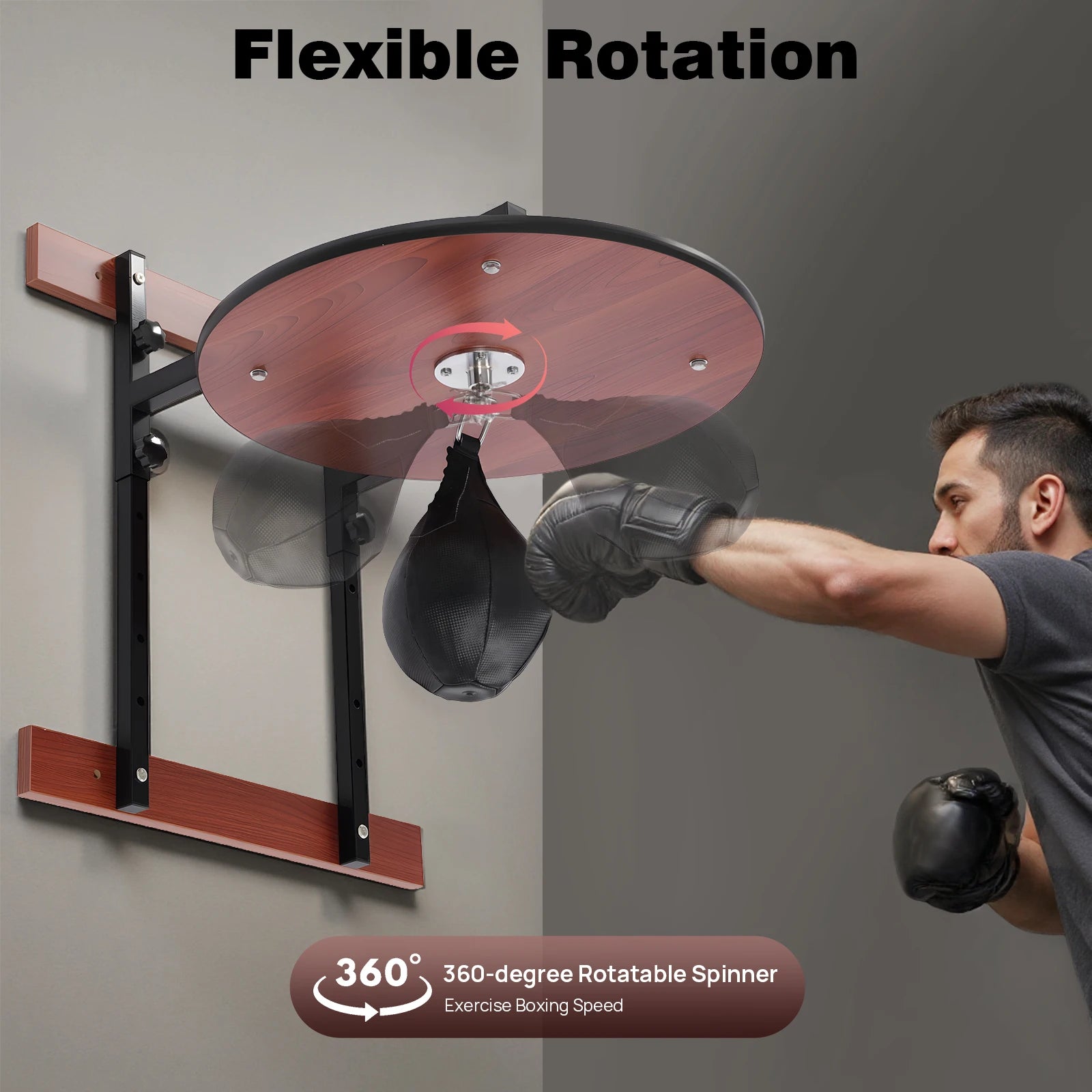 Wall Mounted Heavy Duty Adjustable Speed Bag Platform Kit