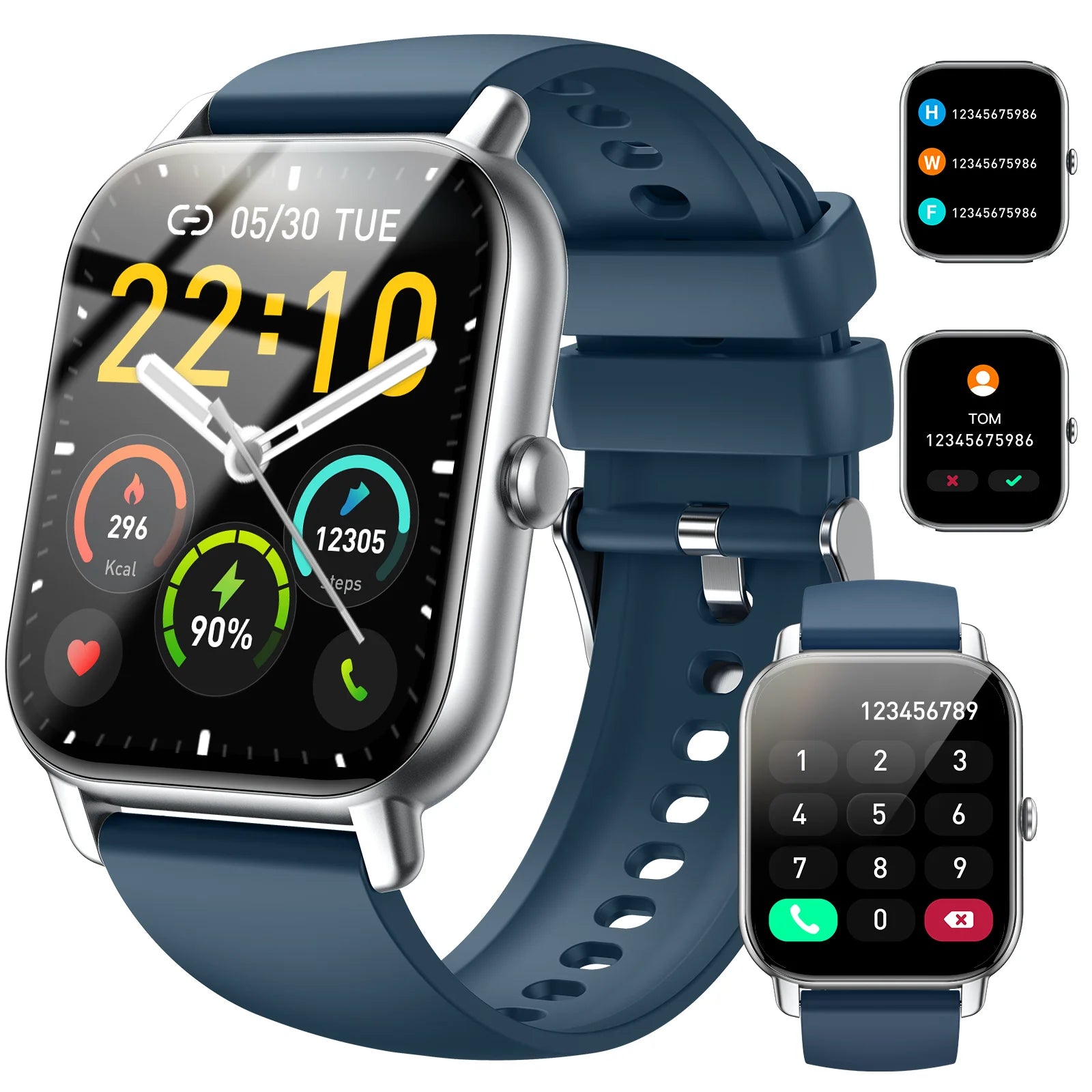Smart Watch, 1.85" Smartwatch for  IP68 Waterproof, 110+ Sport Modes, Fitness Activity Tracker, Heart Rate Sleep Monitor.