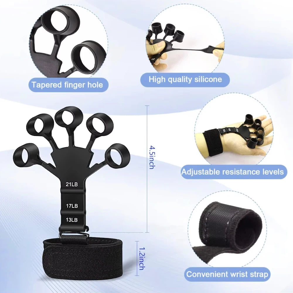 5Pcs Grip Trainer Kit Adjustable Hand And Finger Gripper Strength Exercisers