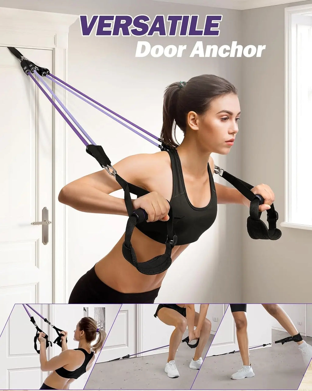 Adjustable Pilates Bar Kit with Resistance Bands for Home Gym, Full-Body Workout