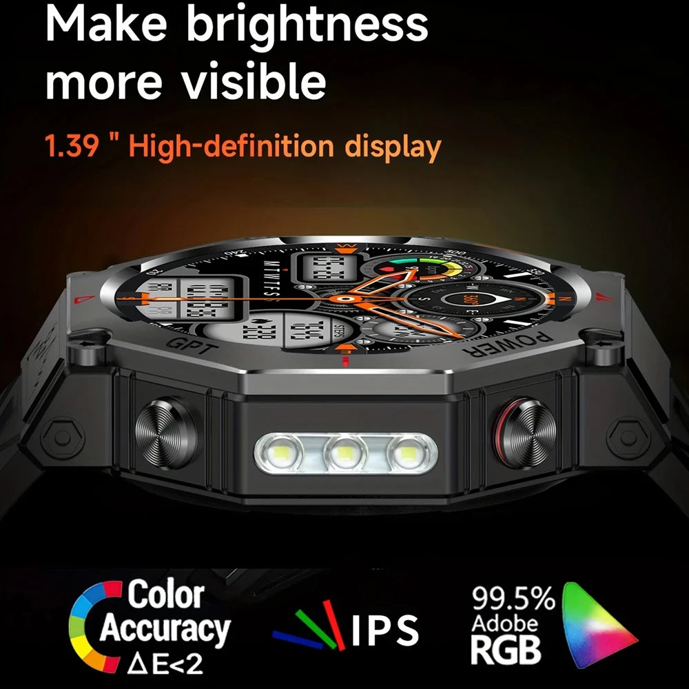 SENBONO  Smart Watch Men Built-in GPS Bluetooth Call AI GPT Fitness Tracker Waterproof Military