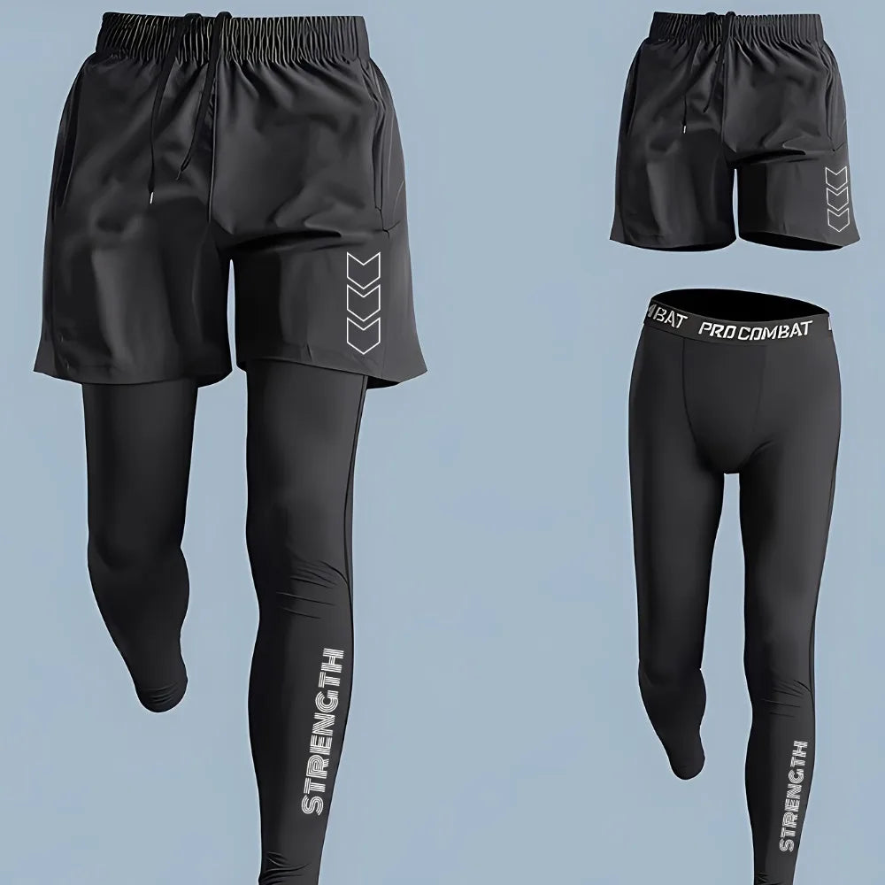 Men Training Athletic Pants Quick Dry Running Leggings Gym Compression Pants