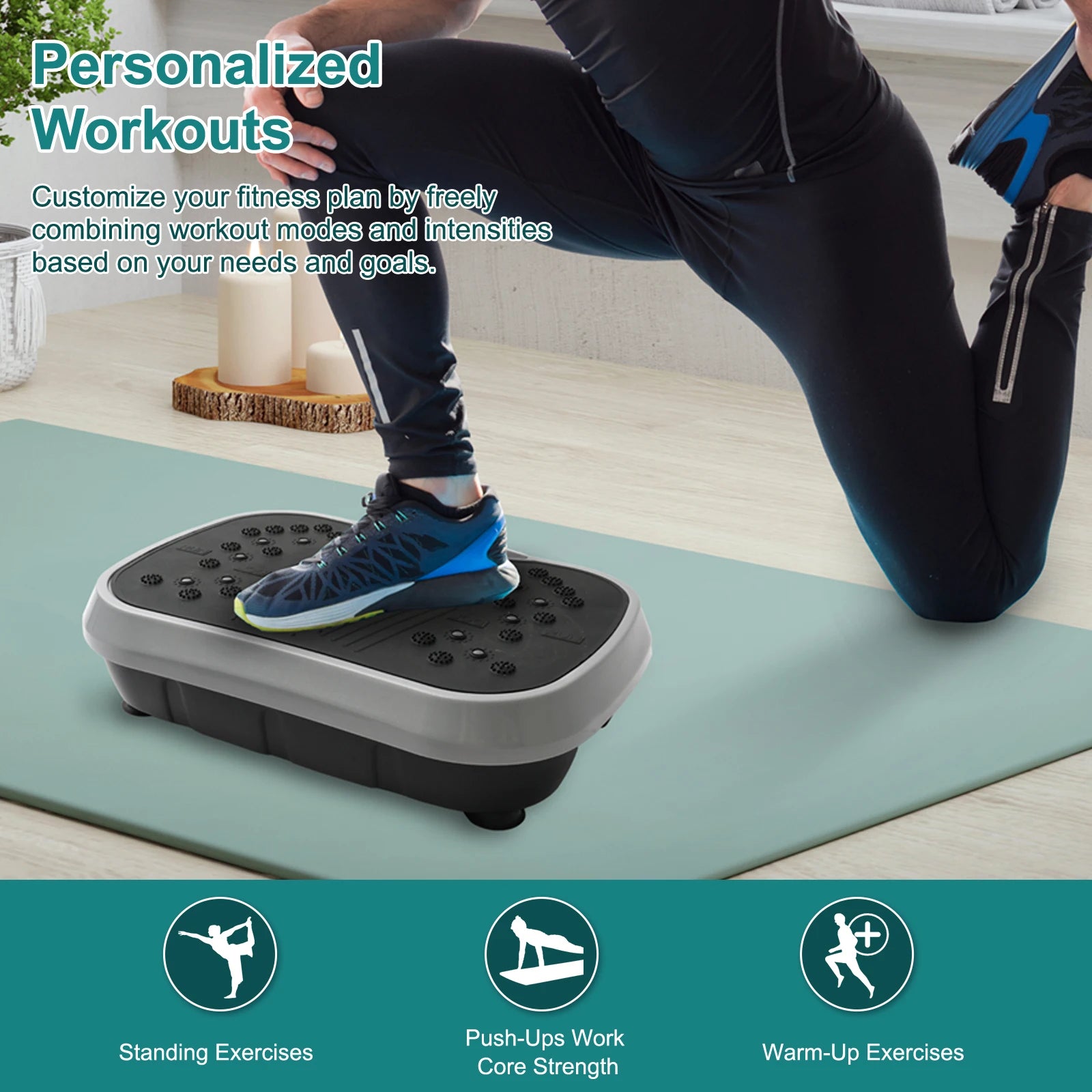 Portable Vibration Plate Exercise Machine with Remote Control