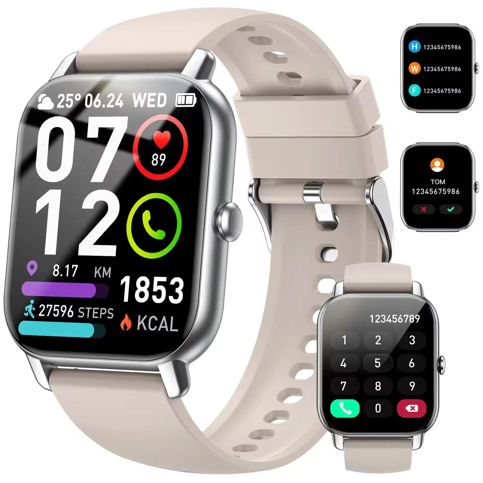Smart Watch, 1.85" Smartwatch for  IP68 Waterproof, 110+ Sport Modes, Fitness Activity Tracker, Heart Rate Sleep Monitor.
