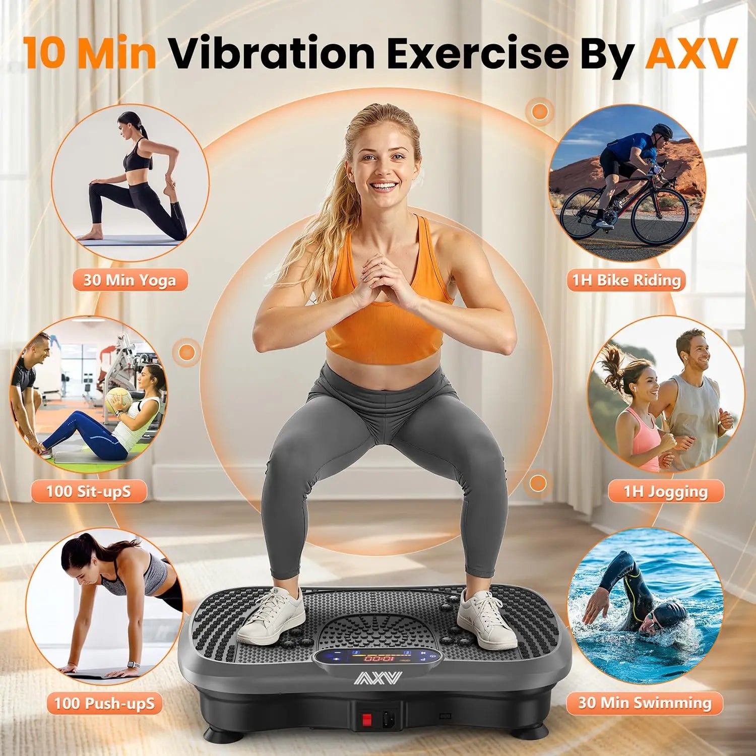 Vibration Plate Fitness Machine Full Body Shaker Workout Board for Weight Loss Fat Burner