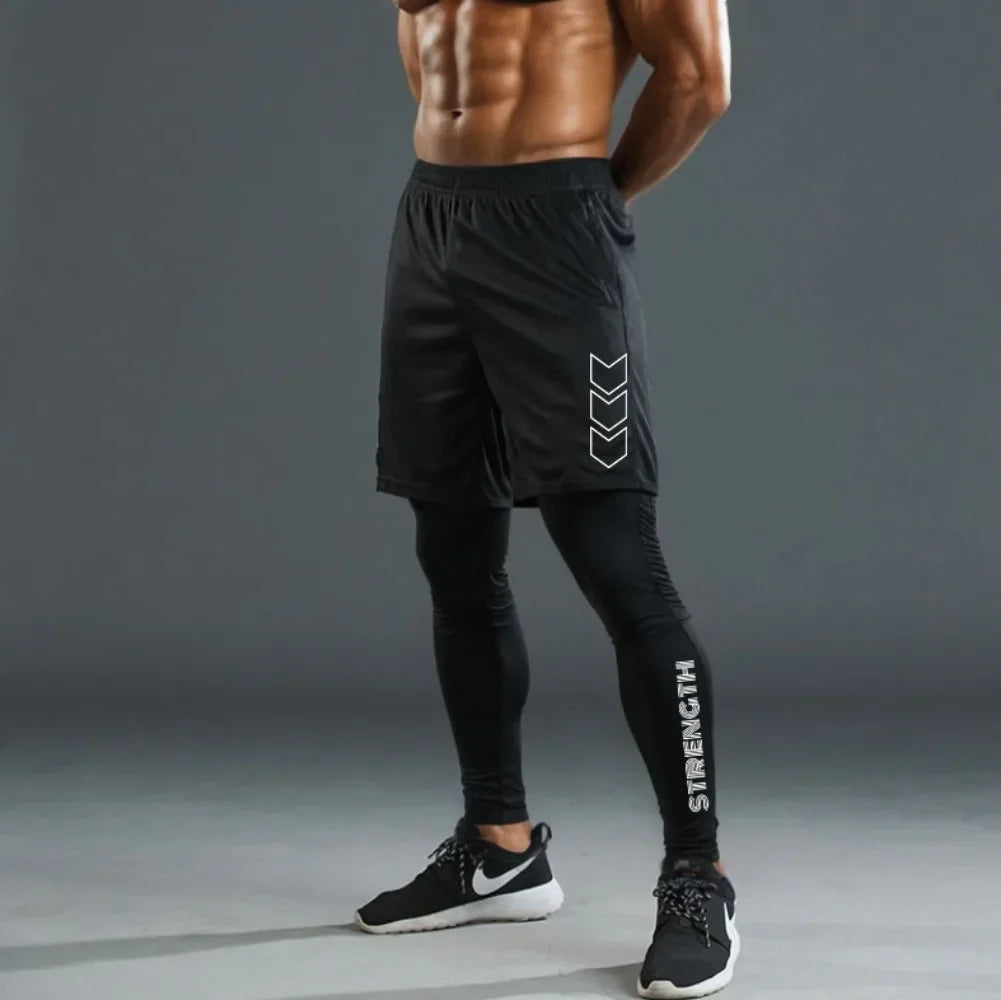 Men Training Athletic Pants Quick Dry Running Leggings Gym Compression Pants