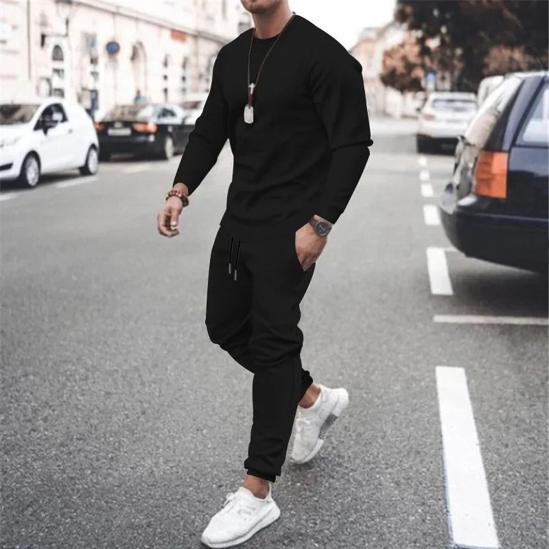 2025 New Men Two Pieces Sets Running   Tracksuit Sets Men's Jogger Sports Suit