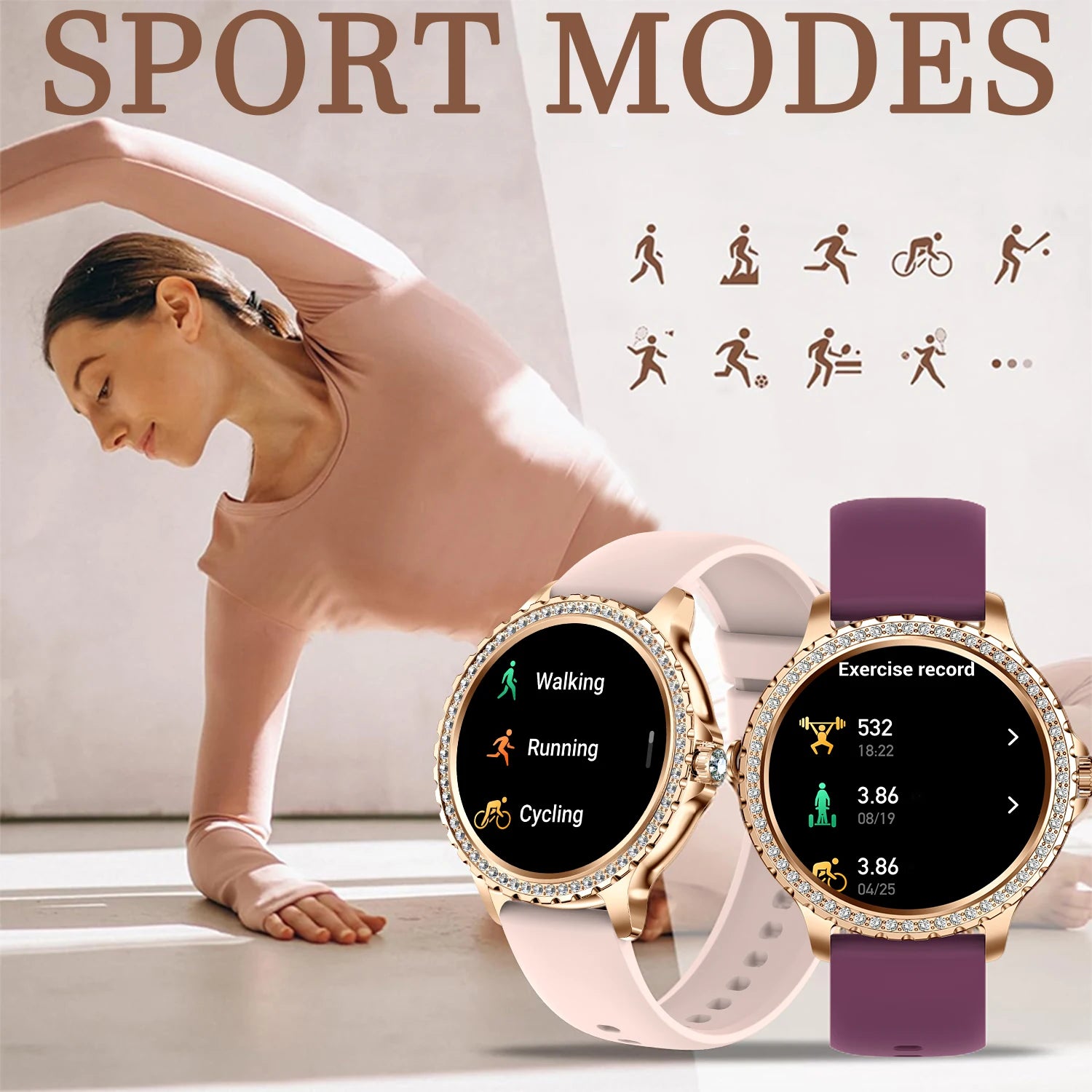 Smart Watch For women - 1.32" Touchscreen Fitness Tracker with Wireless Call