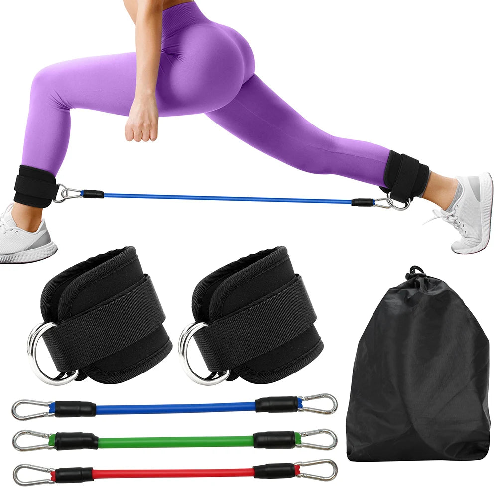 TPE Resistance Bands Ankle Straps  D-Ring Support  Yoga Gym