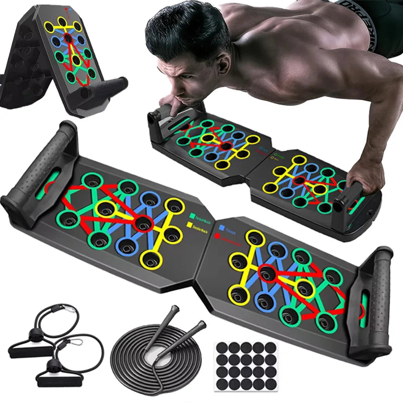 Push-up Board Set Portable Multifunctional Push-up Bar Foldable  For Chest Abdomen Arms/Back Training