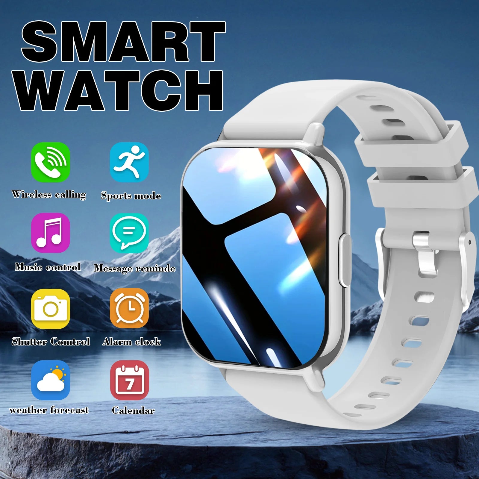 Smart Watch for Men & Women - Multi-Function Fitness Tracker with Call/Message/Weather/Alarm/Remote Camera Control, USB-Powered