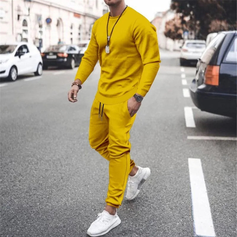 2025 New Men Two Pieces Sets Running   Tracksuit Sets Men's Jogger Sports Suit