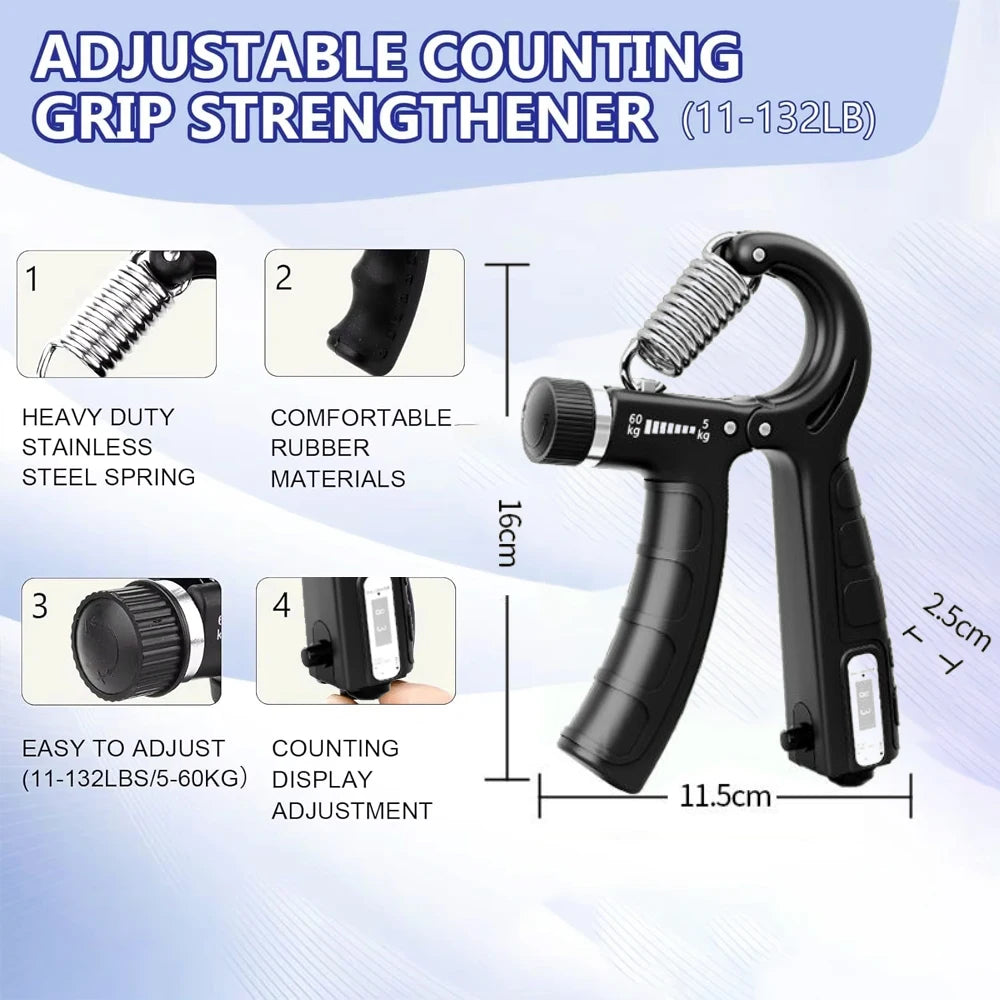 5Pcs Grip Trainer Kit Adjustable Hand And Finger Gripper Strength Exercisers