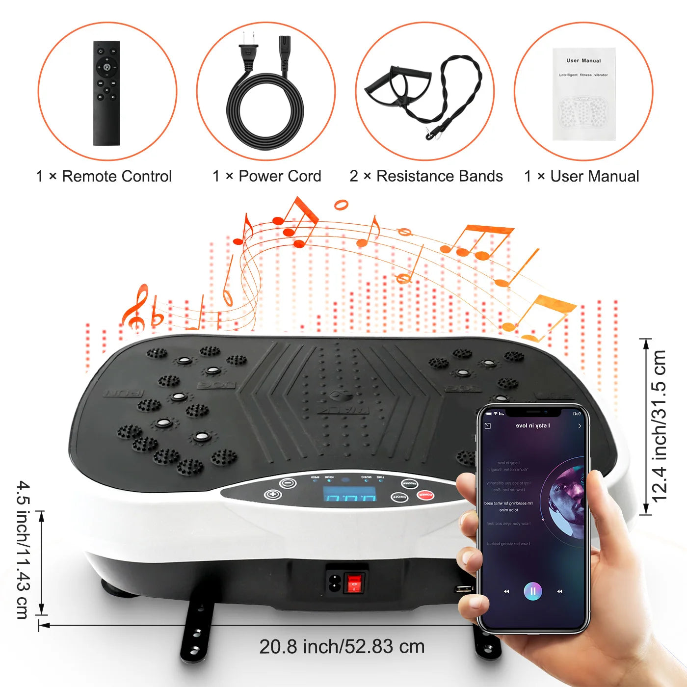 Portable Vibration Plate Exercise Machine with Remote Control