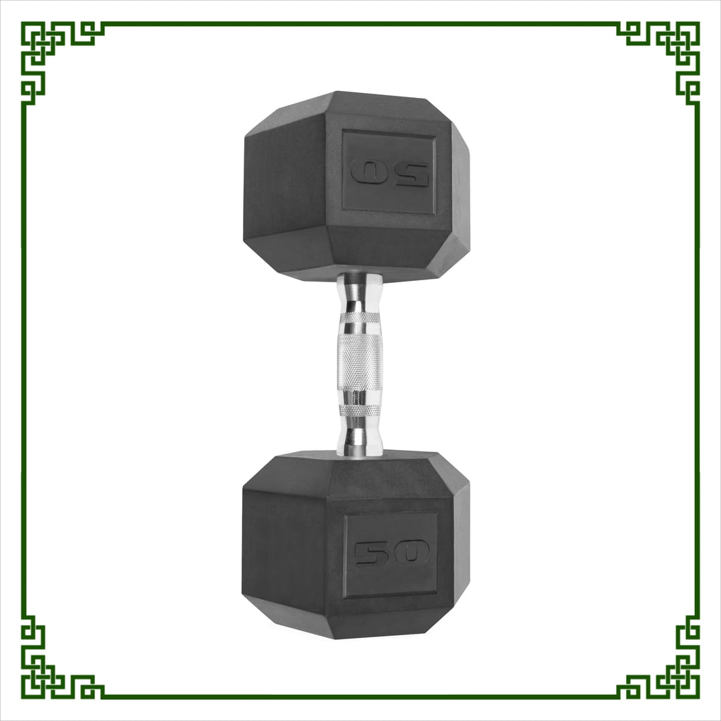 20lb Rubber Hex Dumbbell Pair, Non-Slip & Anti-Roll Design