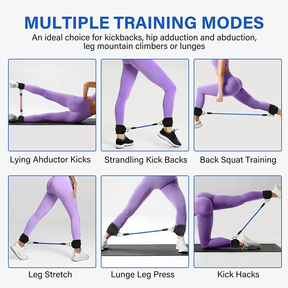 TPE Resistance Bands Ankle Straps  D-Ring Support  Yoga Gym