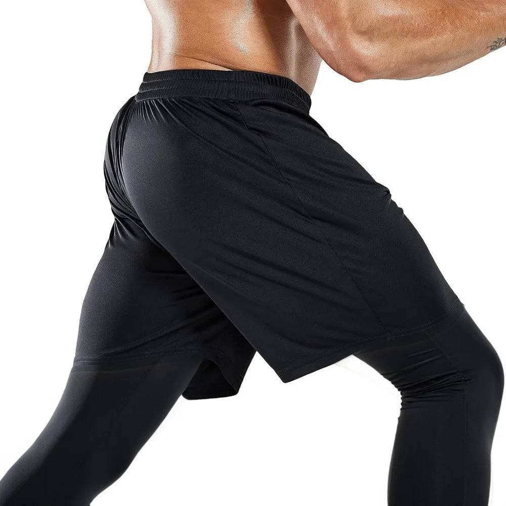 Men Training Athletic Pants Quick Dry Running Leggings Gym Compression Pants